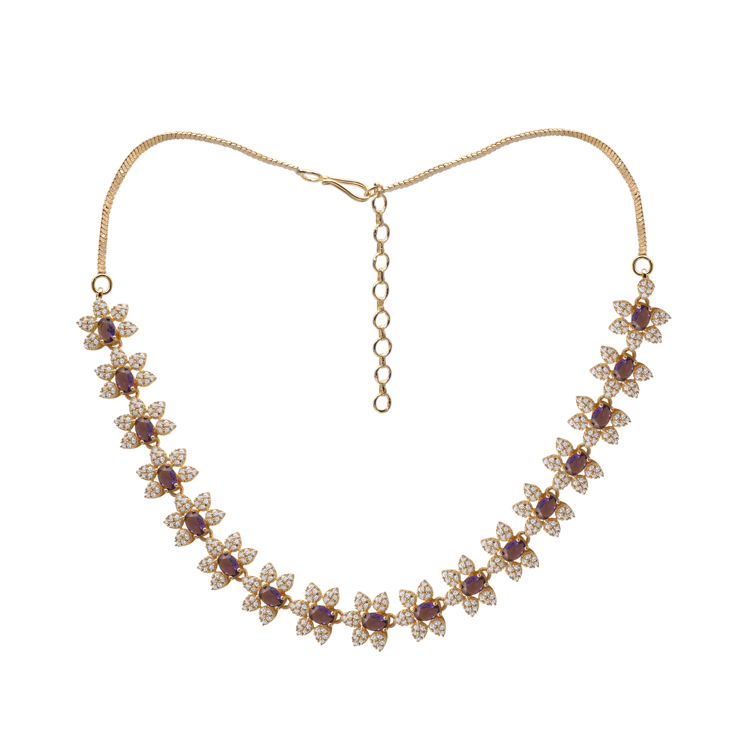 Sequential Smoky Color Star Motif Necklace Set