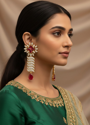 Garnet Color Choker Necklace Set By 2wist Designs