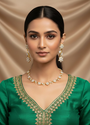 Minimalist Elegant Gold Color Necklace Set By 2wist Designs