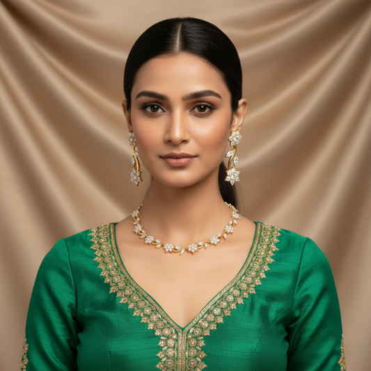 Minimalist Elegant Gold Color Necklace Set