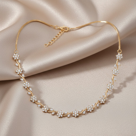 Minimalist Elegant Gold Color Necklace Set By 2wist Designs