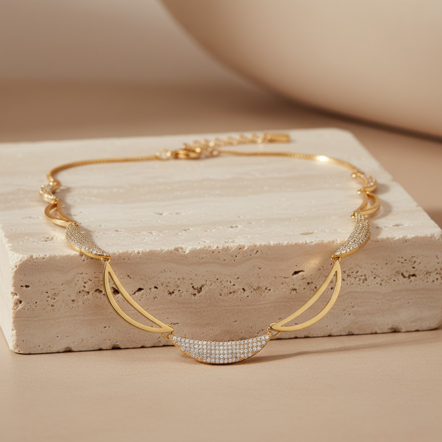 Crescent Moon Color Necklace Set
