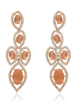 Peach Leaf Color Necklace Set By 2wist Designs