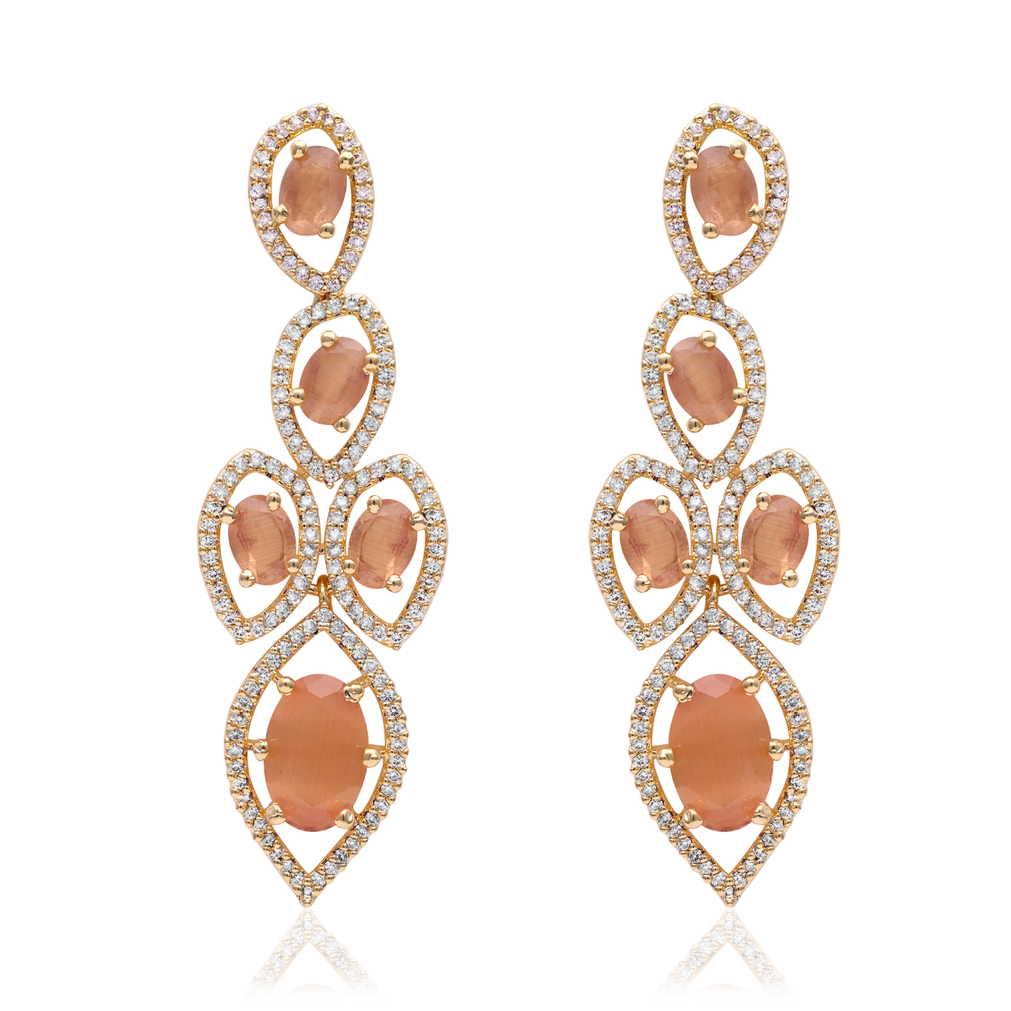 Peach Leaf Color Necklace Set