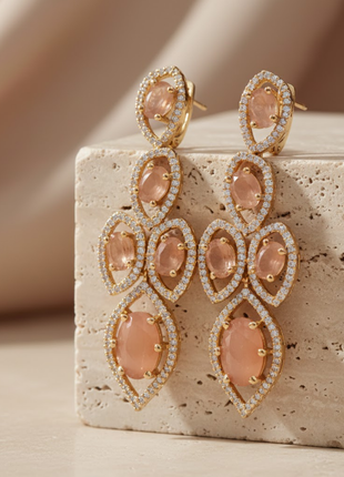 Peach Leaf Color Necklace Set By 2wist Designs