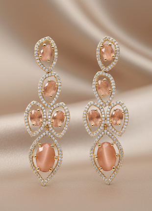 Peach Leaf Color Necklace Set By 2wist Designs