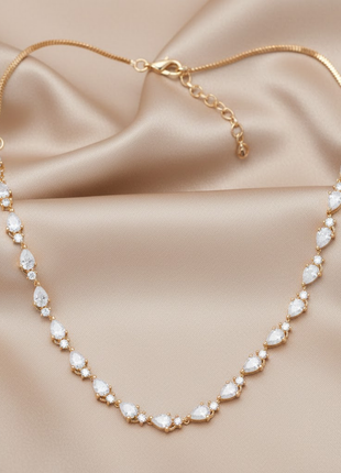 Pear Shape CZ Link Necklace By 2wist Designs