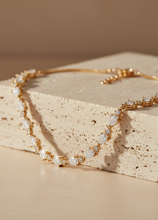 Pear Shape CZ Link Necklace By 2wist Designs