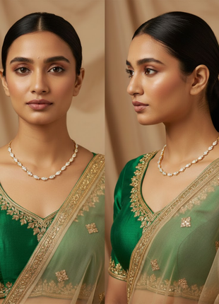 Pear Shape CZ Link Necklace By 2wist Designs