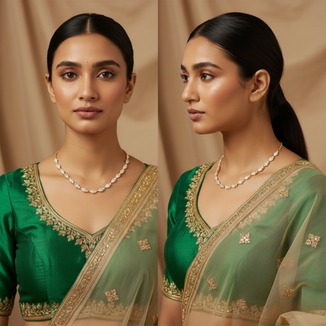 Pear Shape CZ Link Necklace By 2wist Designs