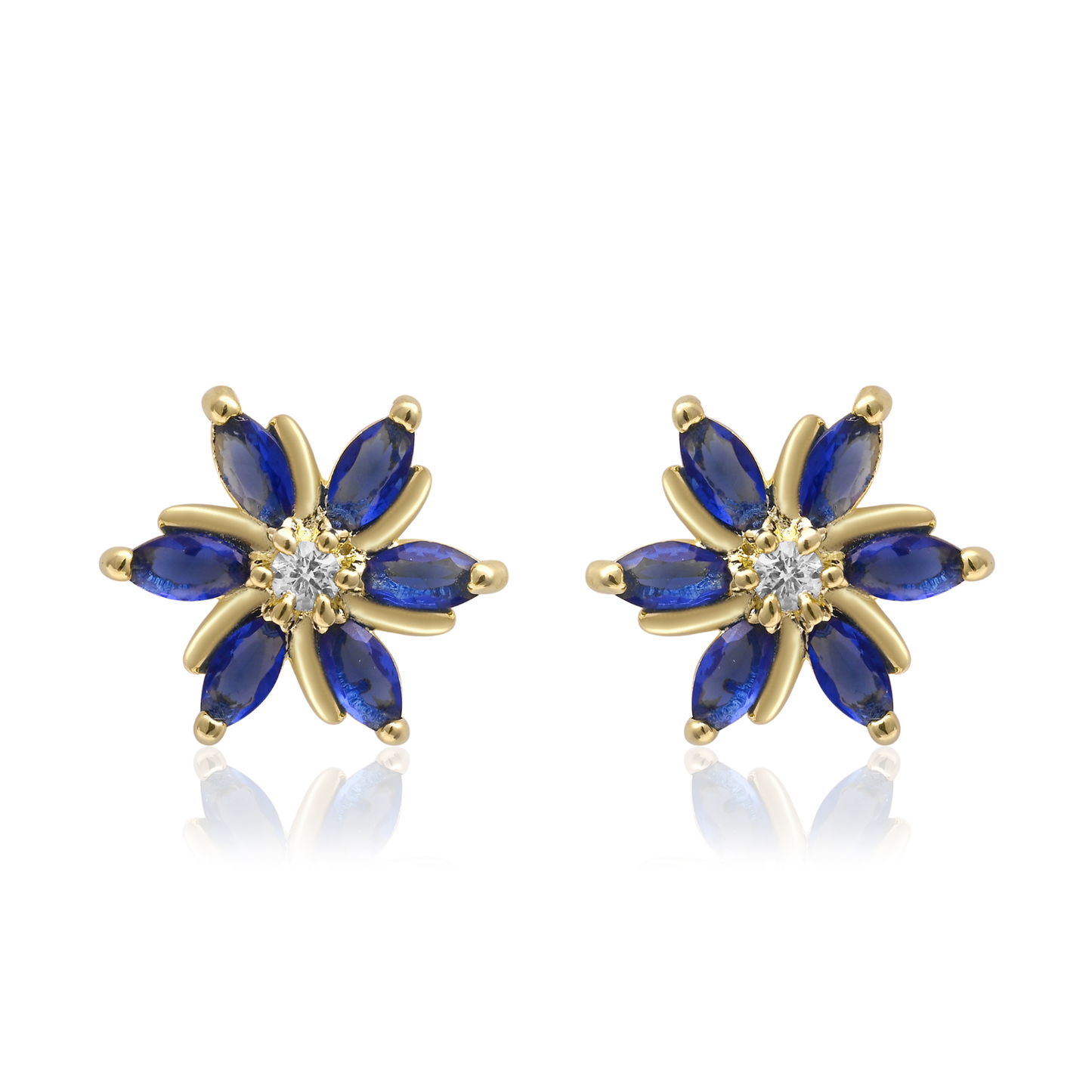Sapphire Color Star Motif Necklace Set