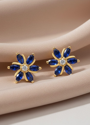 Sapphire Color Star Motif Necklace Set By 2wist Designs