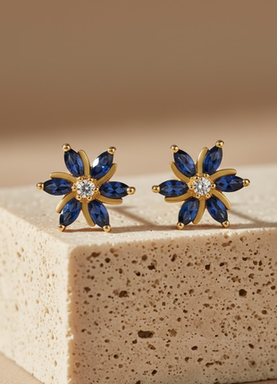 Sapphire Color Star Motif Necklace Set By 2wist Designs