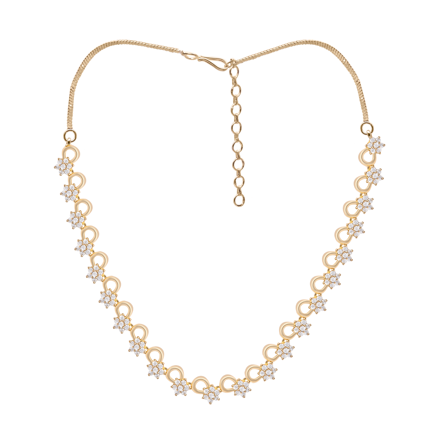 Floral Infinity CZ Necklace