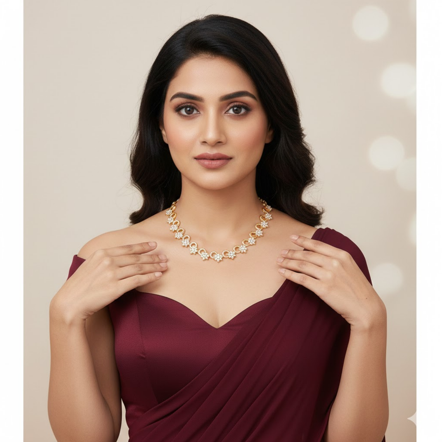 Floral Infinity CZ Necklace