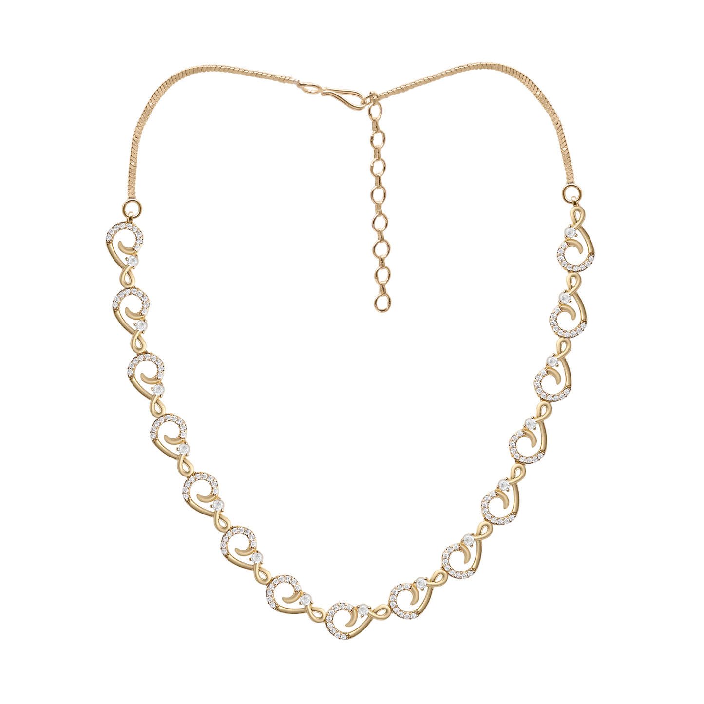 Paisley Scroll CZ Necklace