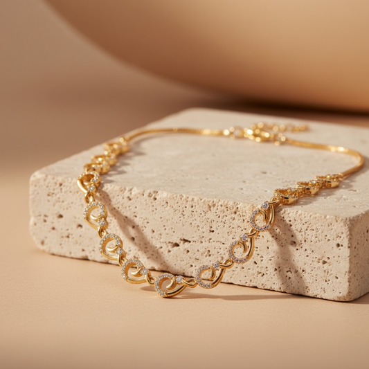 Paisley Scroll CZ Necklace