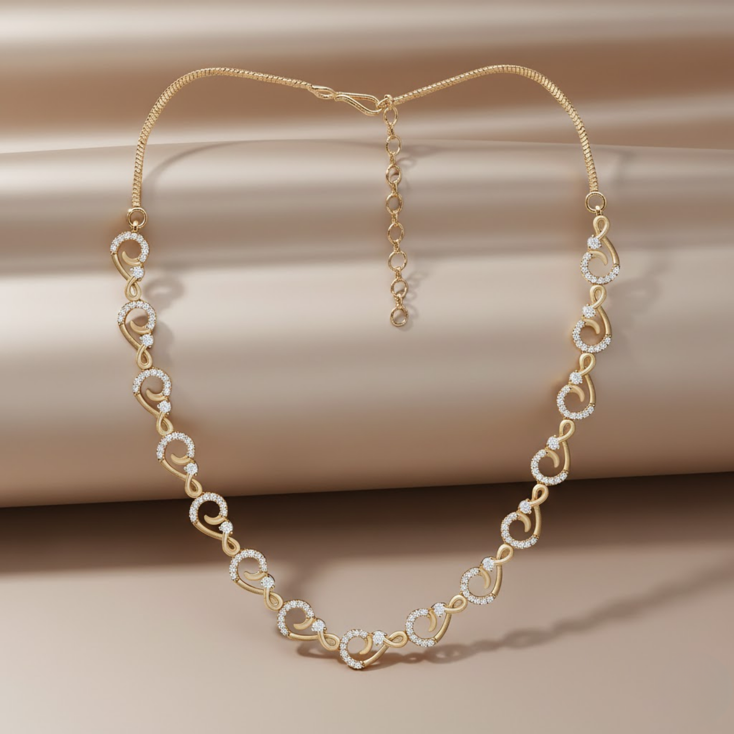 Paisley Scroll CZ Necklace