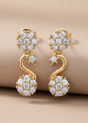 Wave Silhouette Floral CZ Necklace Set By 2wist Designs