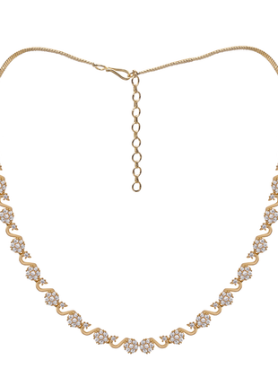 Wave Silhouette Floral CZ Necklace Set By 2wist Designs