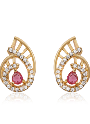 Spiral Shell Garnet Color Pendant Set By 2wist Designs