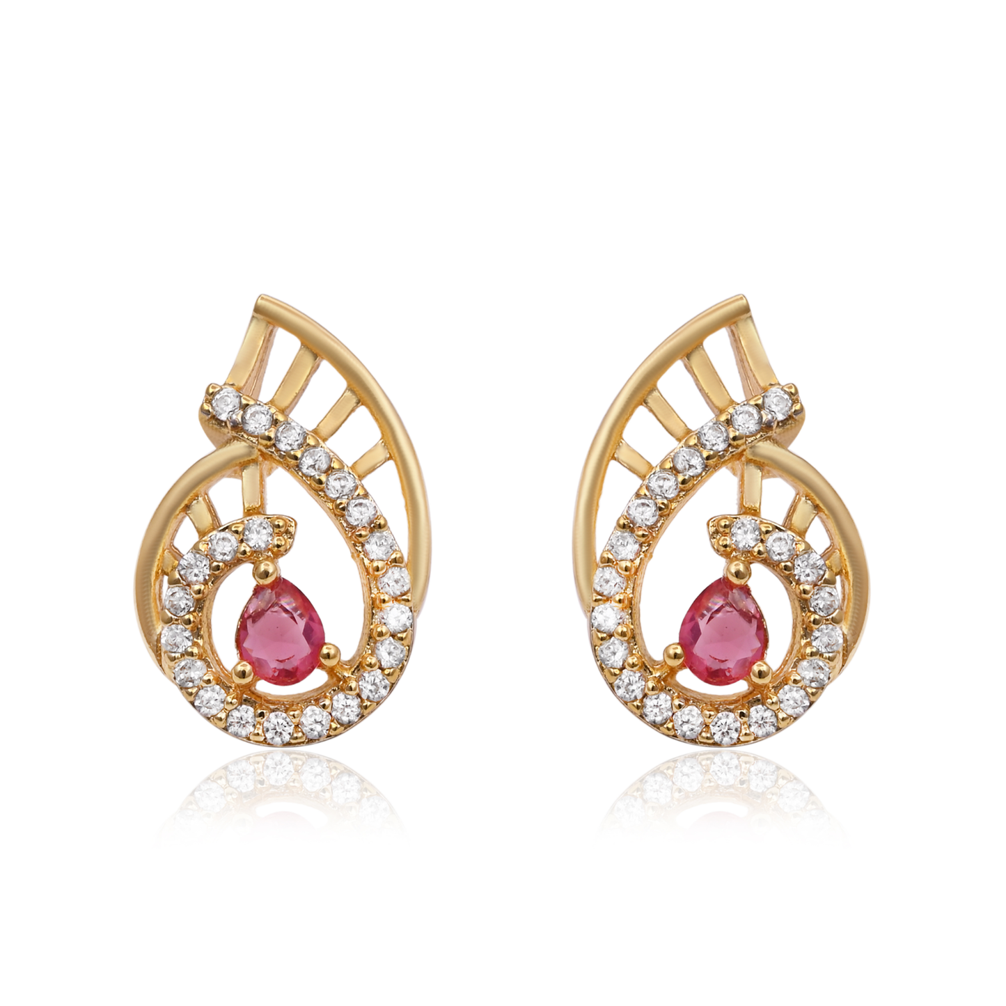 Spiral Shell Garnet Color Pendant Set