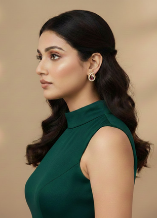 Spiral Shell Garnet Color Pendant Set By 2wist Designs