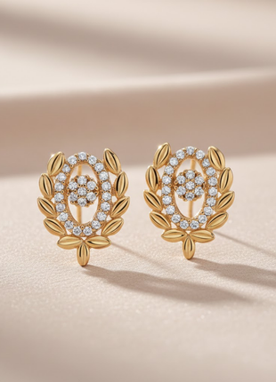 Oval Leaf White Color Pendant Set By 2wist Designs