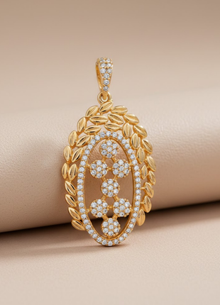 Oval Leaf White Color Pendant Set By 2wist Designs