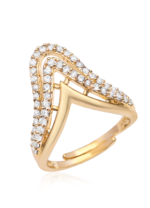 Wishbone White Color V Shape Ring By 2wist Designs