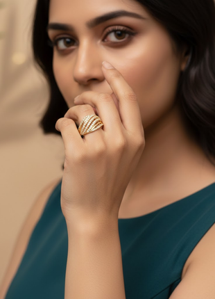 Wishbone White Color V Shape Ring By 2wist Designs